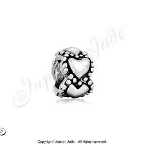 FREE S/H Pugster Silver Plated Ring of Hearts Bracelet Charm - Fits Pandora
